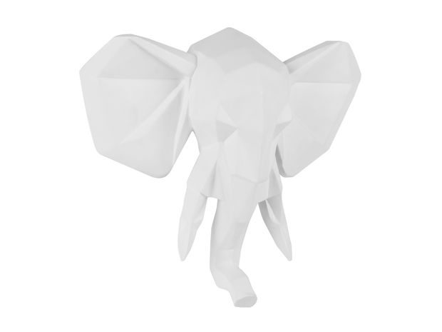 Trofee olifant pt origami wit