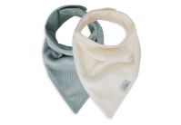 Slabbetjes bandana velvet sea green/ivory jollein