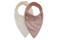 Slabbetjes bandana velvet rib wild rose/ivory jollein