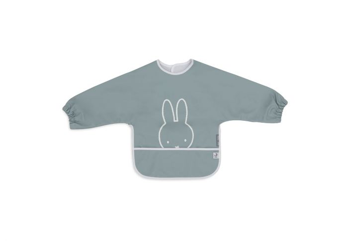 slabbetje met mouwen miffy peekaboo sea green jollein