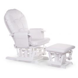 rots bon Uitbreiden SCHOMMELSTOEL ROND MET VOETENBANK WIT CHILDWOOD - Gliding chair, Rocking  chair