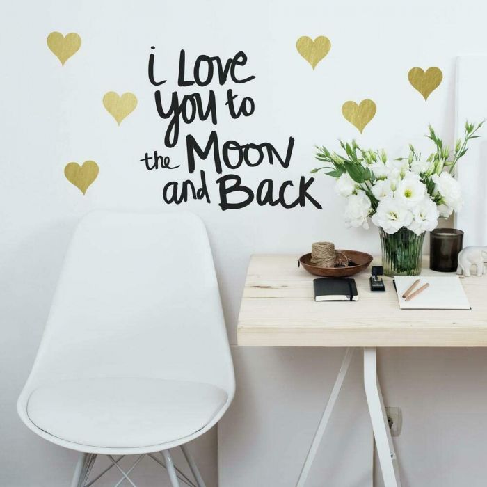 Muursticker kinderkamer love you to the moon and back roommates