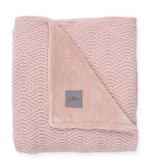 Deken River Knit Pale Pink / Coral Fleece Jollein