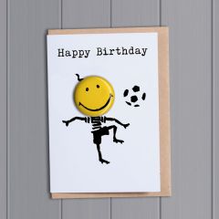 Wenskaart Happy Birthday Voetbal