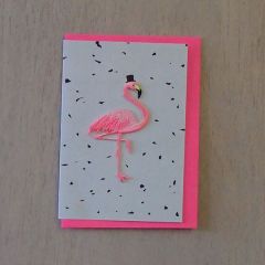 Wenskaart Iron On Flamingo