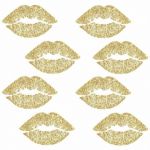 Muurstickers roommates lips gold and glitter