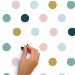 Muurdecoratie kinderkamer polka dots multicolor