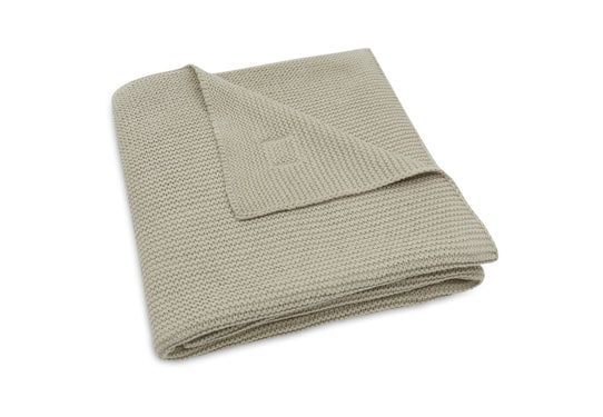 Deken basic knit olive green jollein