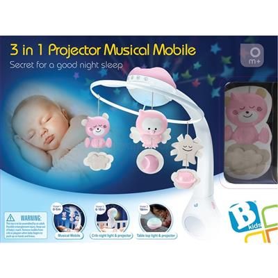 Musical 3 in 1 projector mobile pink