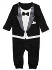 Kruippakje Tiny Suit Zwart Strikje 6-9M