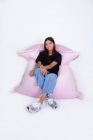 Zitzak Beanbag Velvet Pink Sit On It